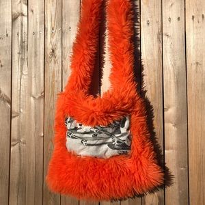 Orange Faux Fur Bag